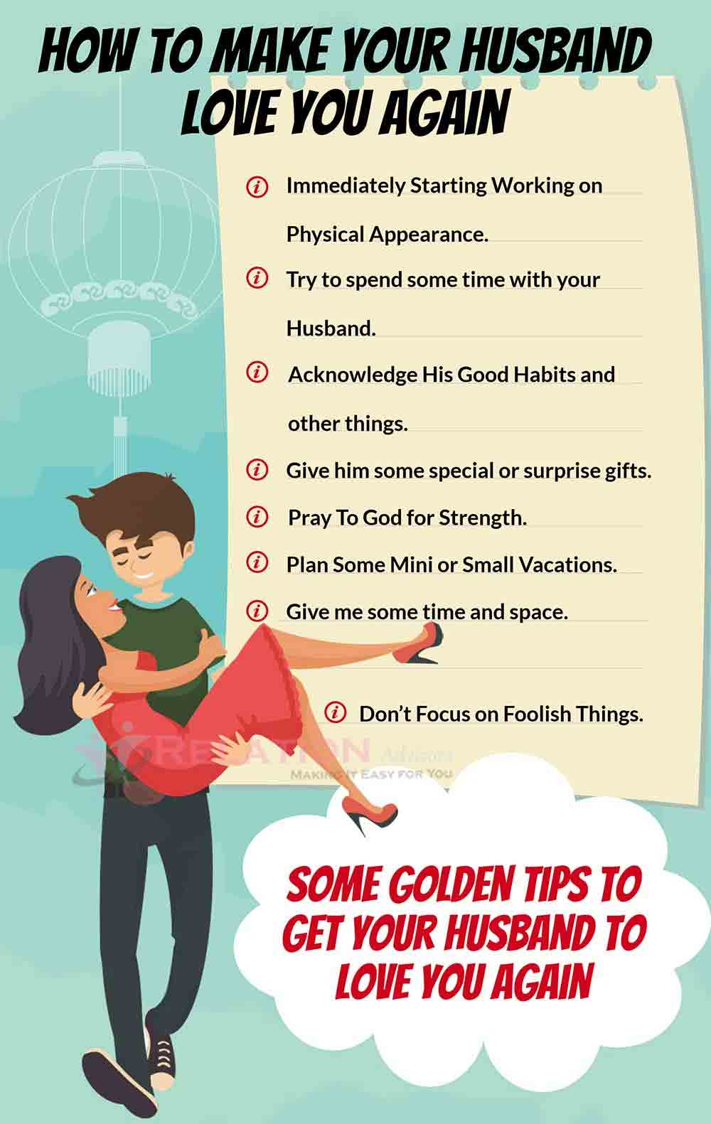 Golden Tips to make your husband love you again